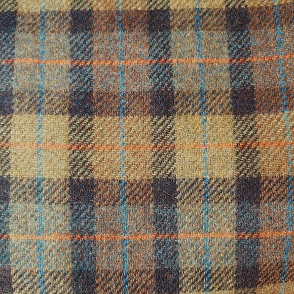 New Women's Wool Brimmed Hat Brown Orange Check (Made in Ireland) - Picture 3 of 4